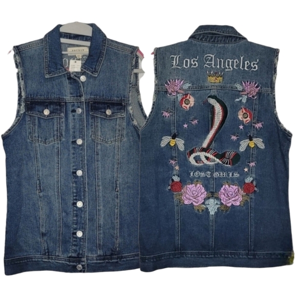 PacSun Jackets & Blazers - ✨️NWT✨️ PACSUN - Jean Vest With Embroidered Back